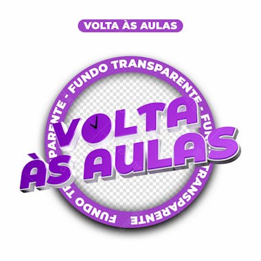 Selo 3d | volta às aulas | texto 3d | psd editável