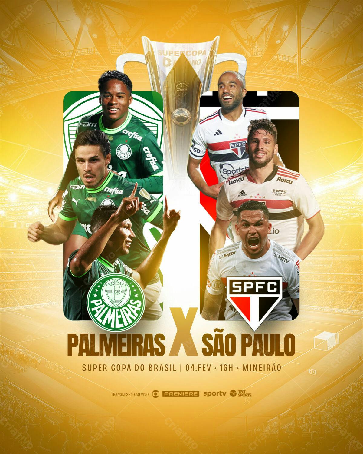 Flyer Super Copa do Brasil Palmeiras x São Paulo PSD Editável