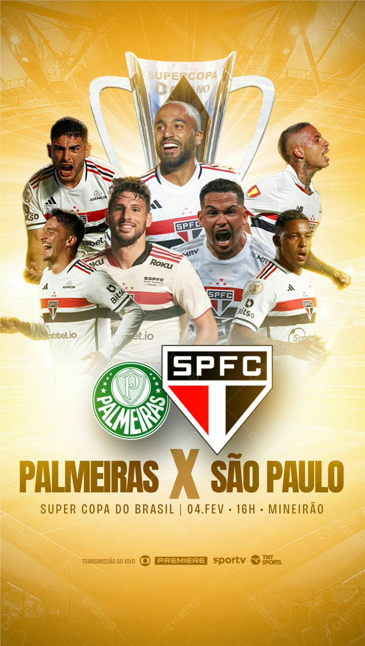 Flyer SuperCopa Palmeiras x São Paulo PSD Editável