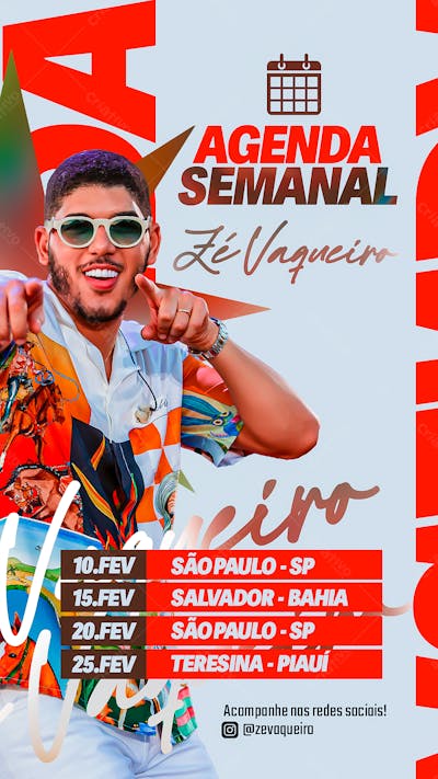 Agenda Semanal Verão - Zé Vaqueiro