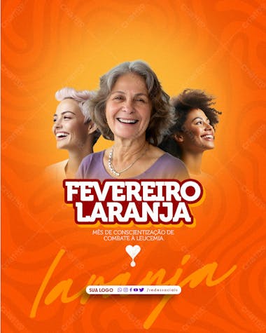 Social media fevereiro laranja mulheres