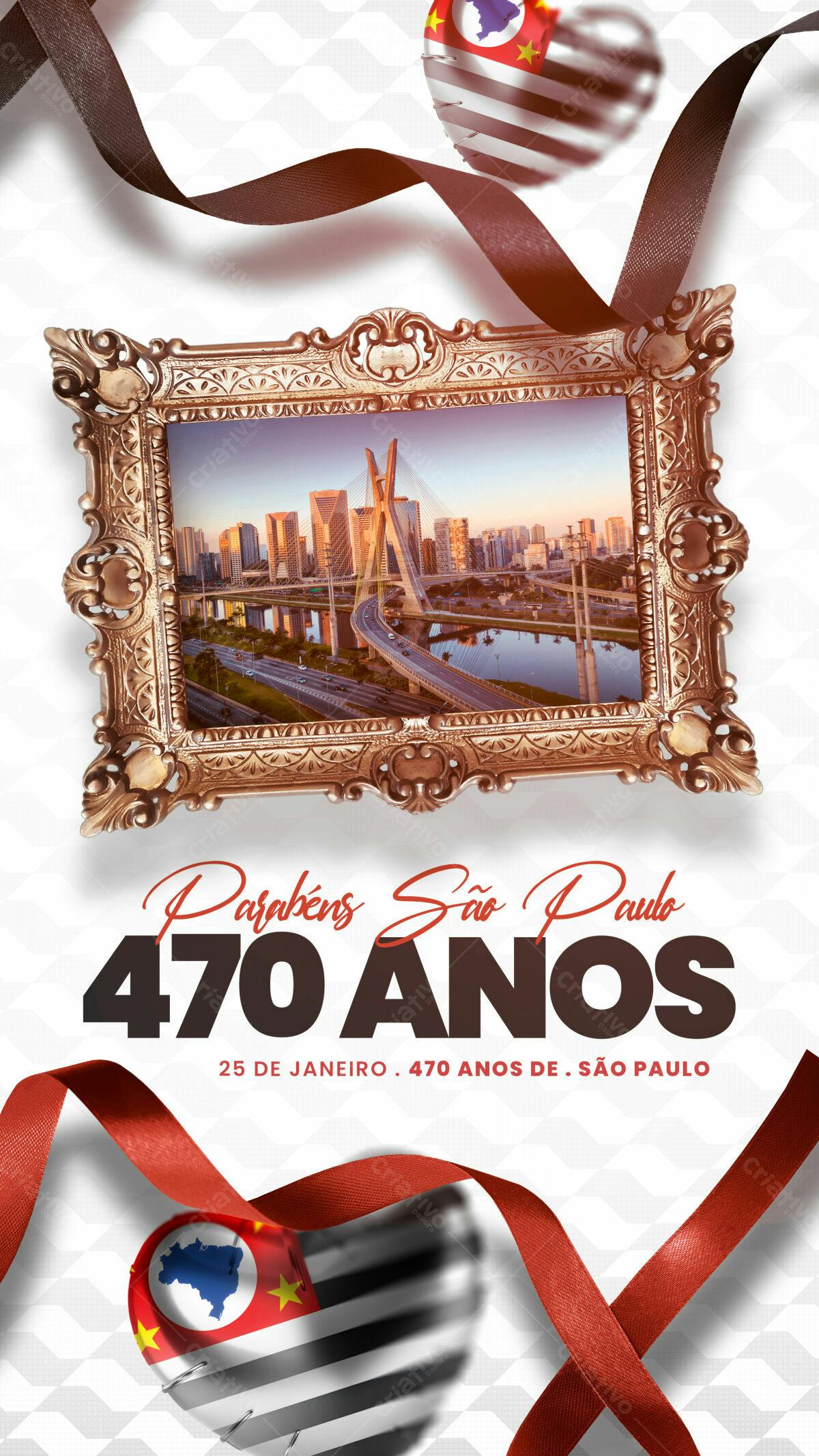 Flyer Aniversário 470 Anos de São Paulo PSD Editável