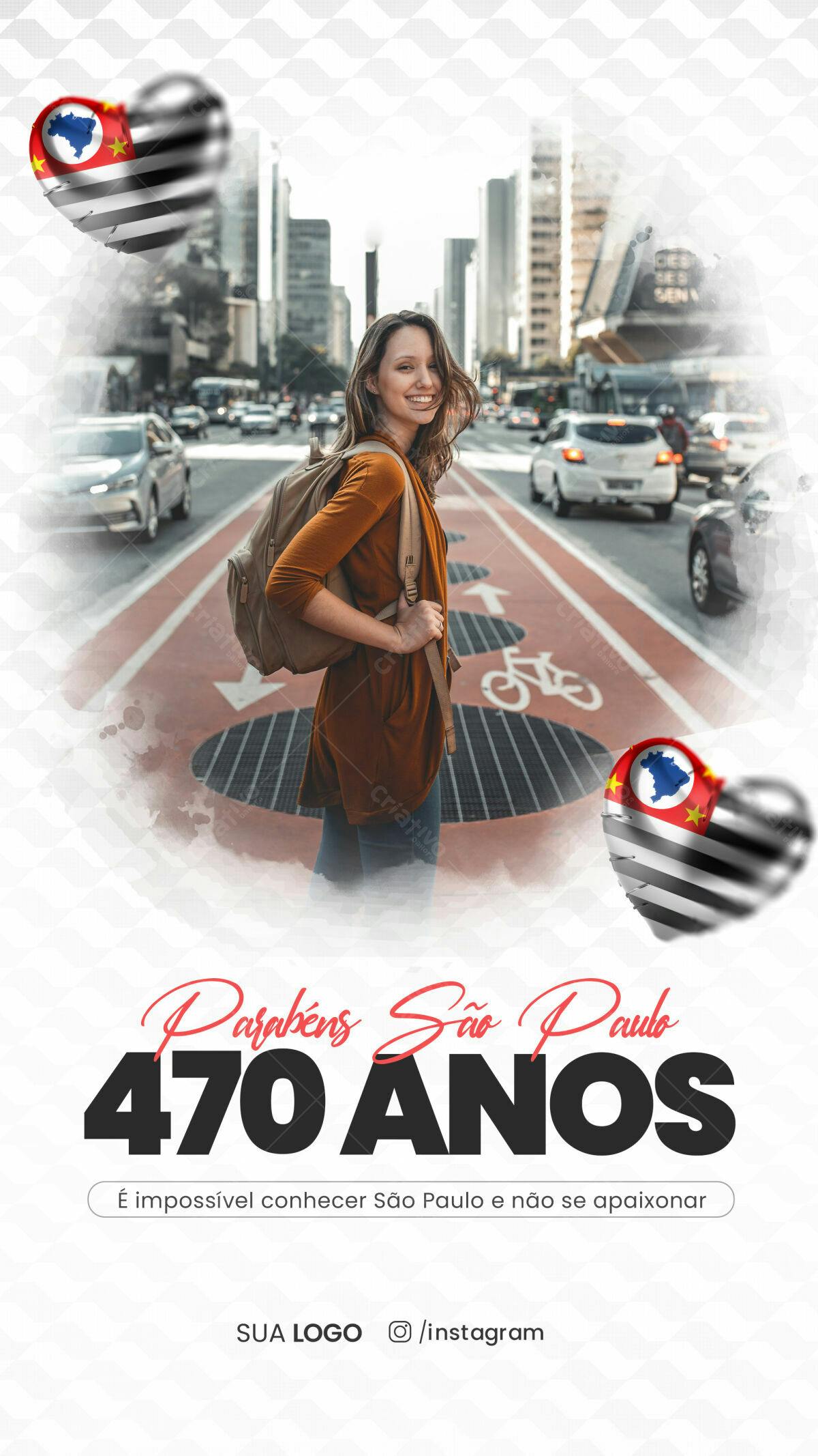 Flyer Aniversário 470 Anos São Paulo PSD Editável