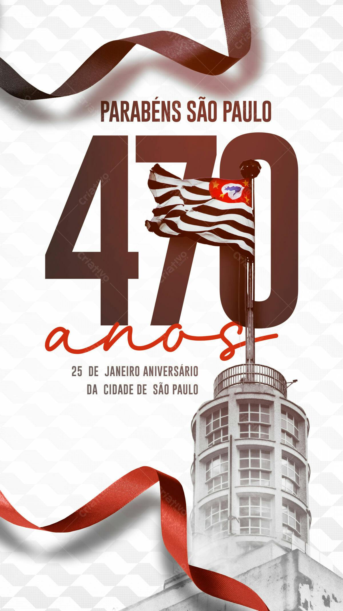 Flyer Aniversário 470 anos de São Paulo PSD Editável