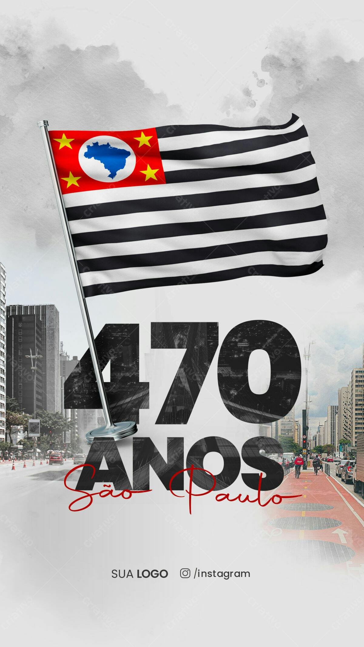 Flyer 470 Anos de São Paulo PSD Editável
