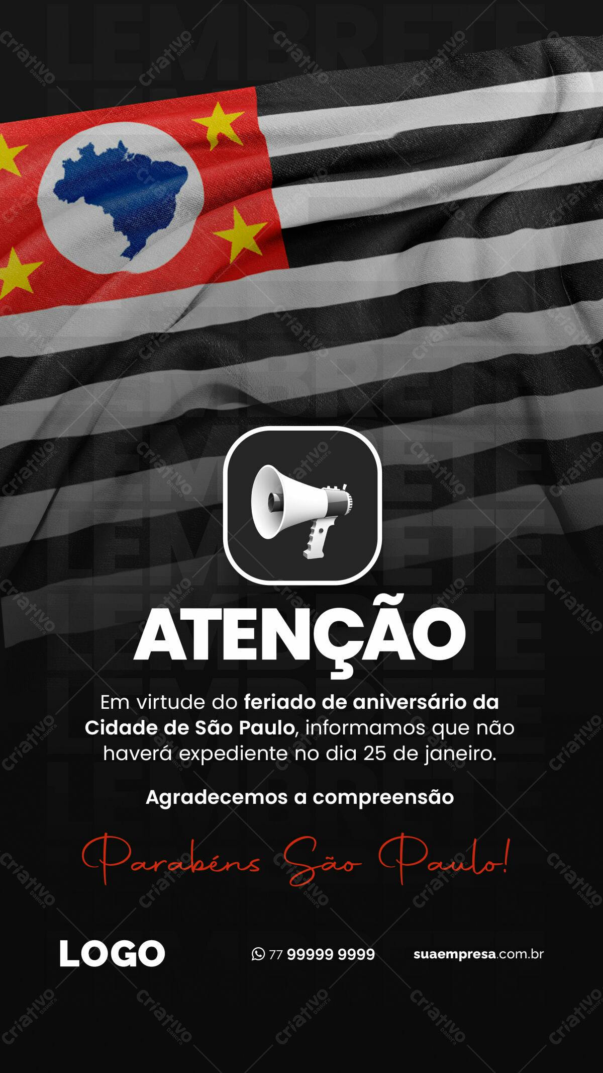 Flyer Aniversário São Paulo PSD Editável