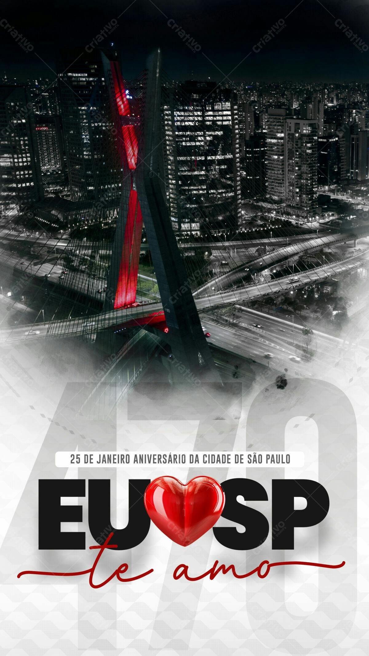 Flyer Aniversário São Paulo PSD Editável