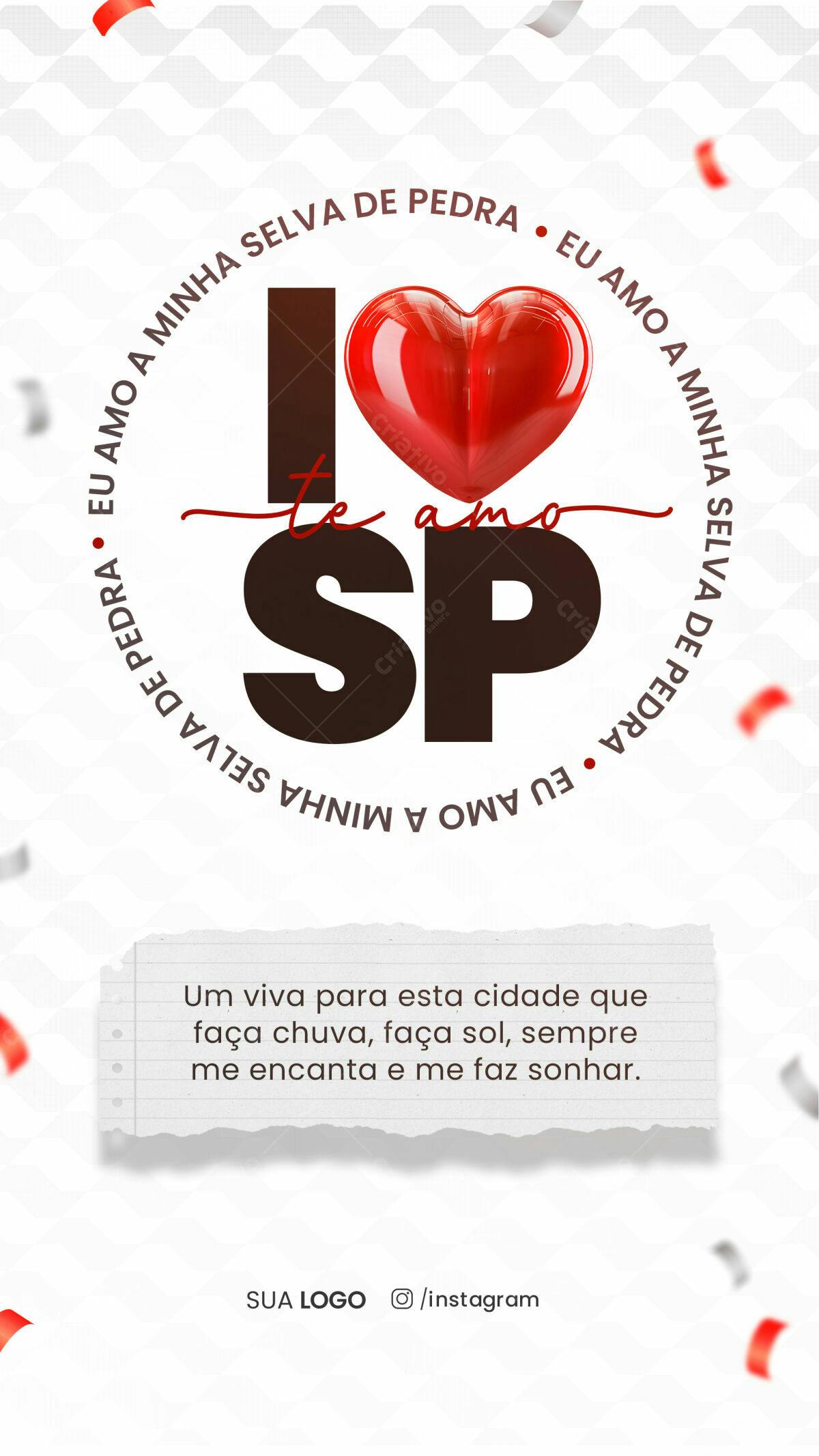 Flyer Eu Amo SP PSD Editável