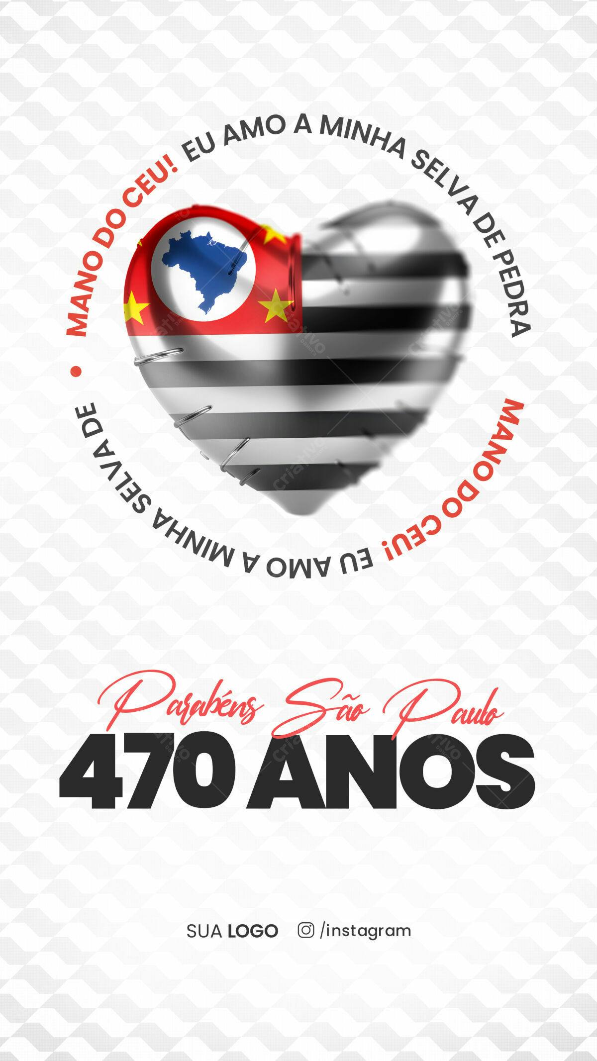 Flyer Aniversário 470 Anos de São Paulo PSD Editável