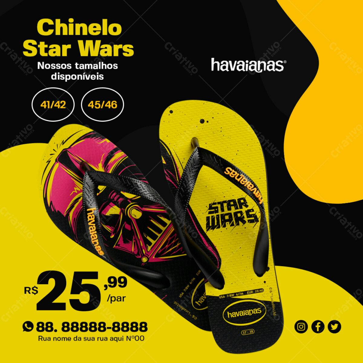 PSD Chinelo Star Wars para Loja Virtual PSD Editável