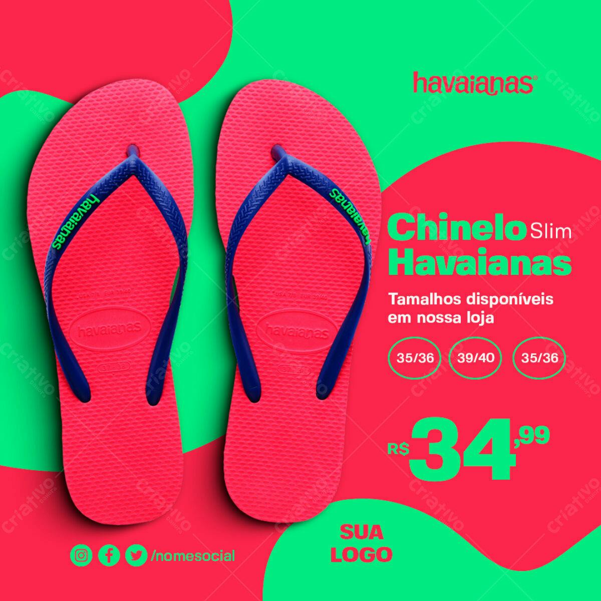 Post Havaianas PSD Editável para Redes Sociais