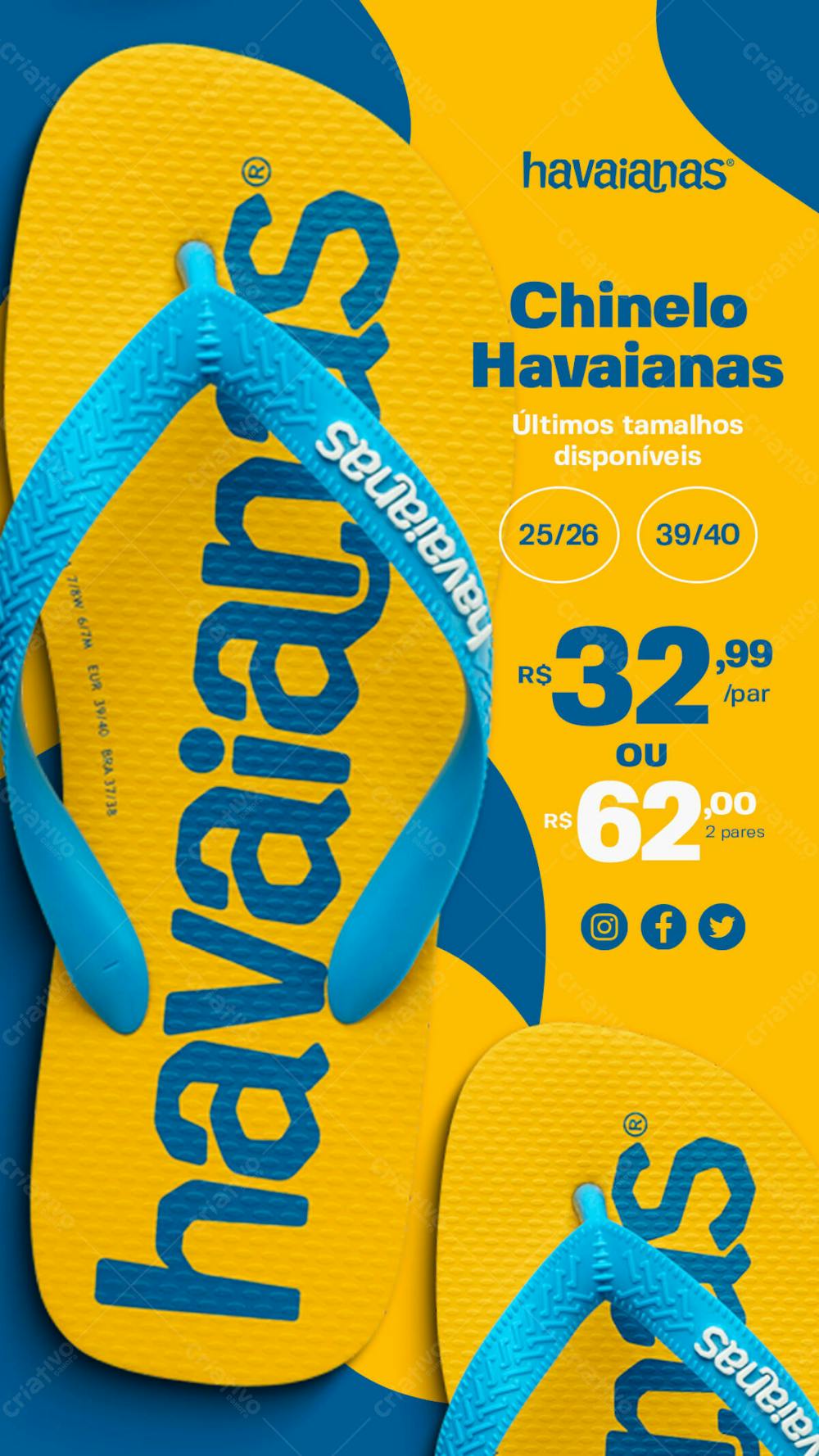 Story Chinelo Havaianas Original Masculino Loja De Chinelos Social Media Psd Editável