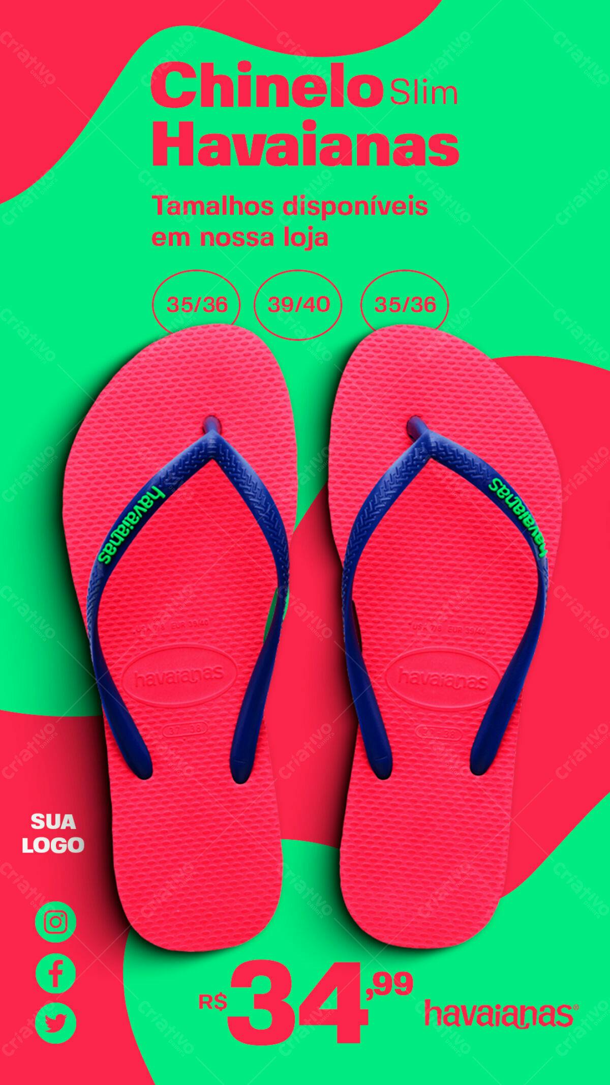 Flyer para Promoção de Havaianas PSD Editável