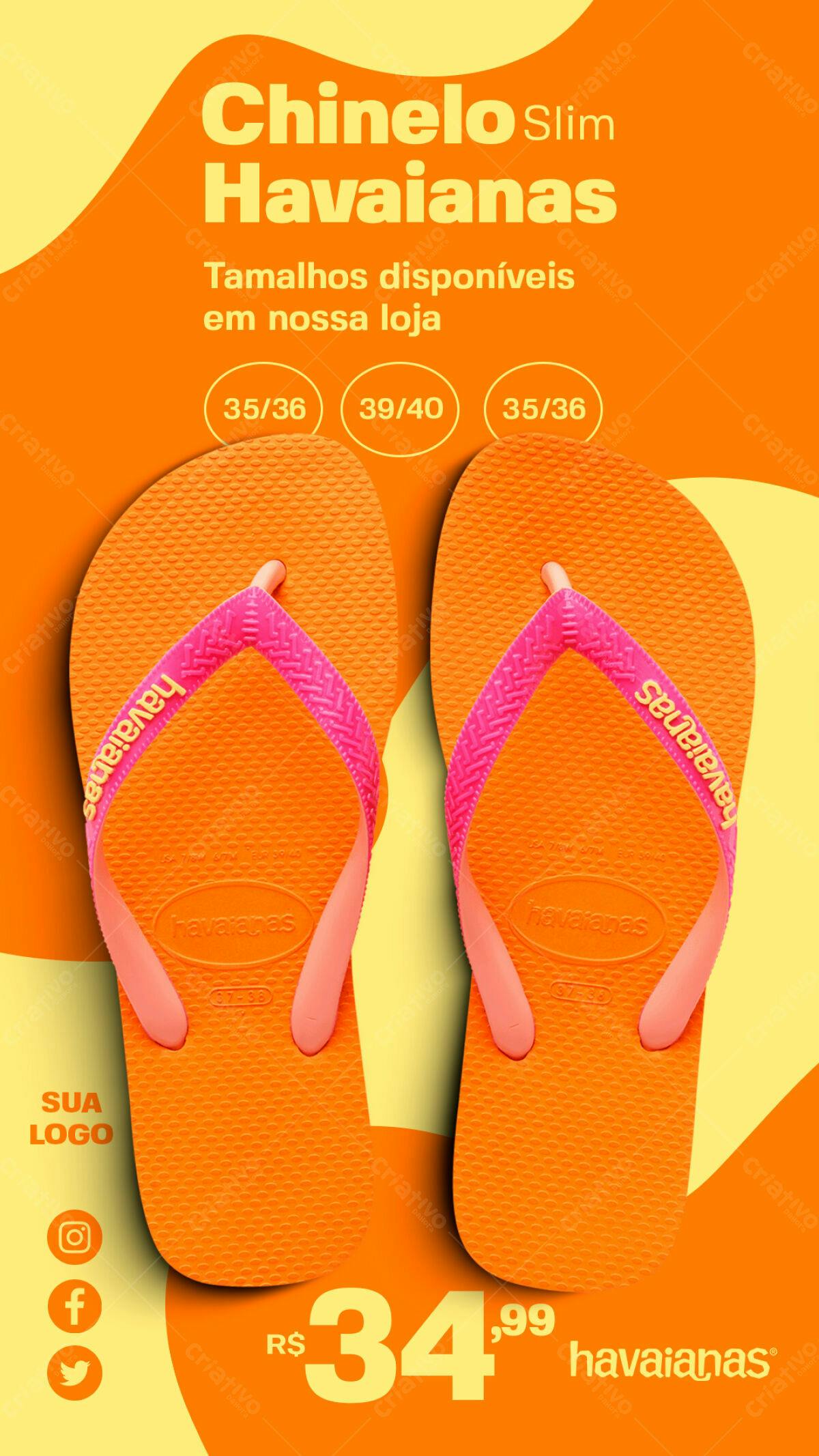 Flyer para Promoção de Chinelos Havaianas PSD Editável
