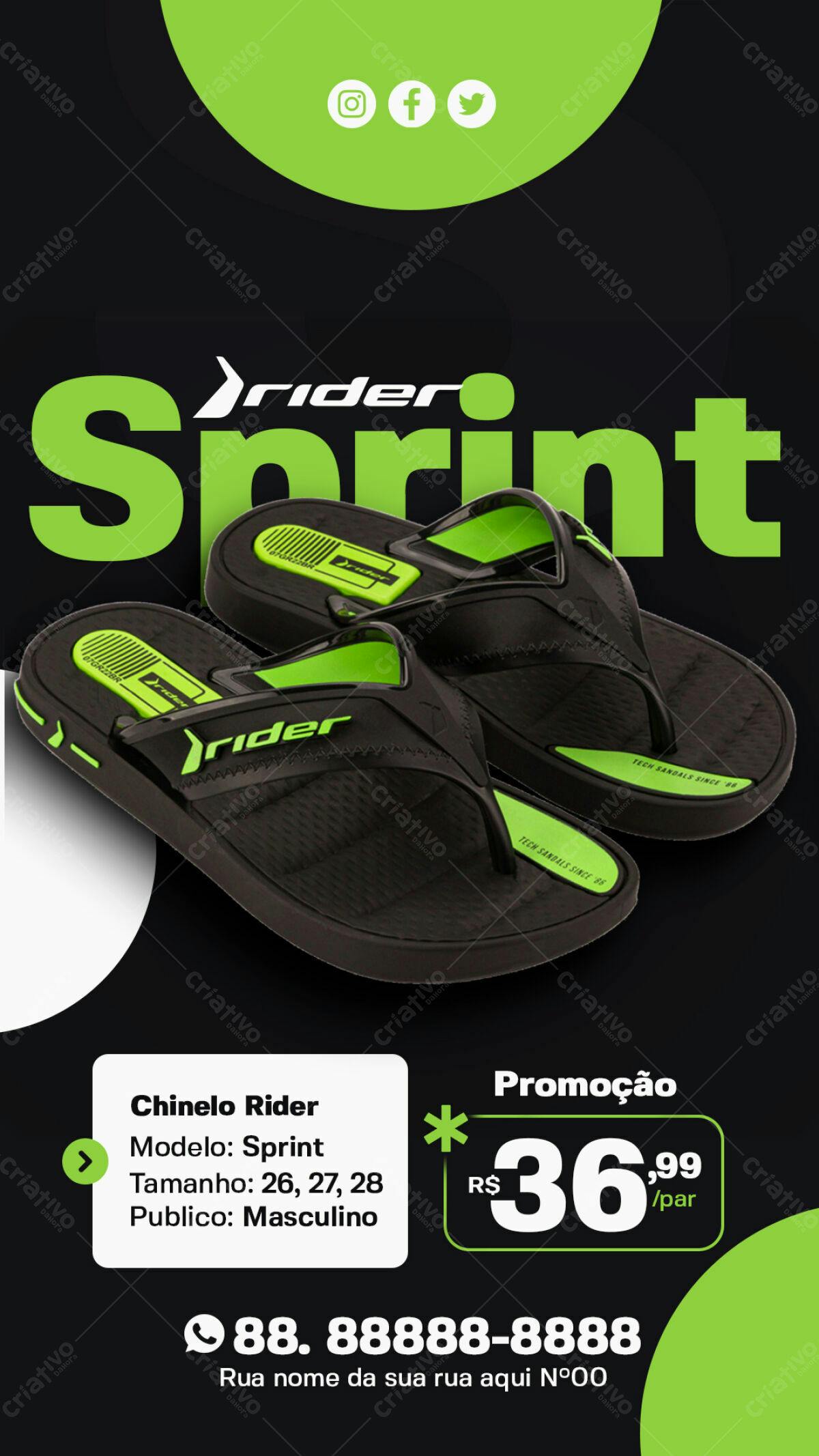 Flyer de Chinelo Rider PSD Editável