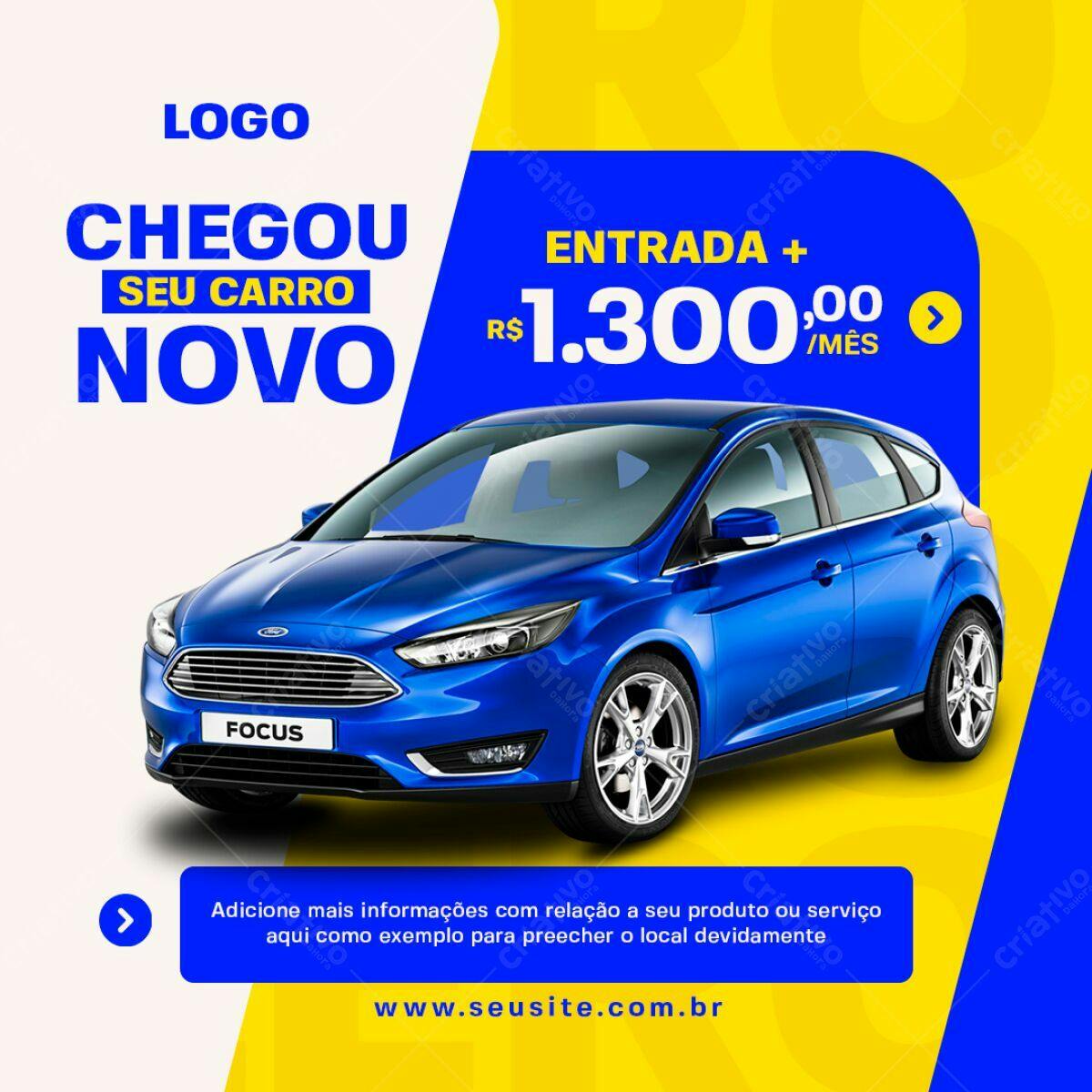 Postagem Carro Novo PSD Editável
