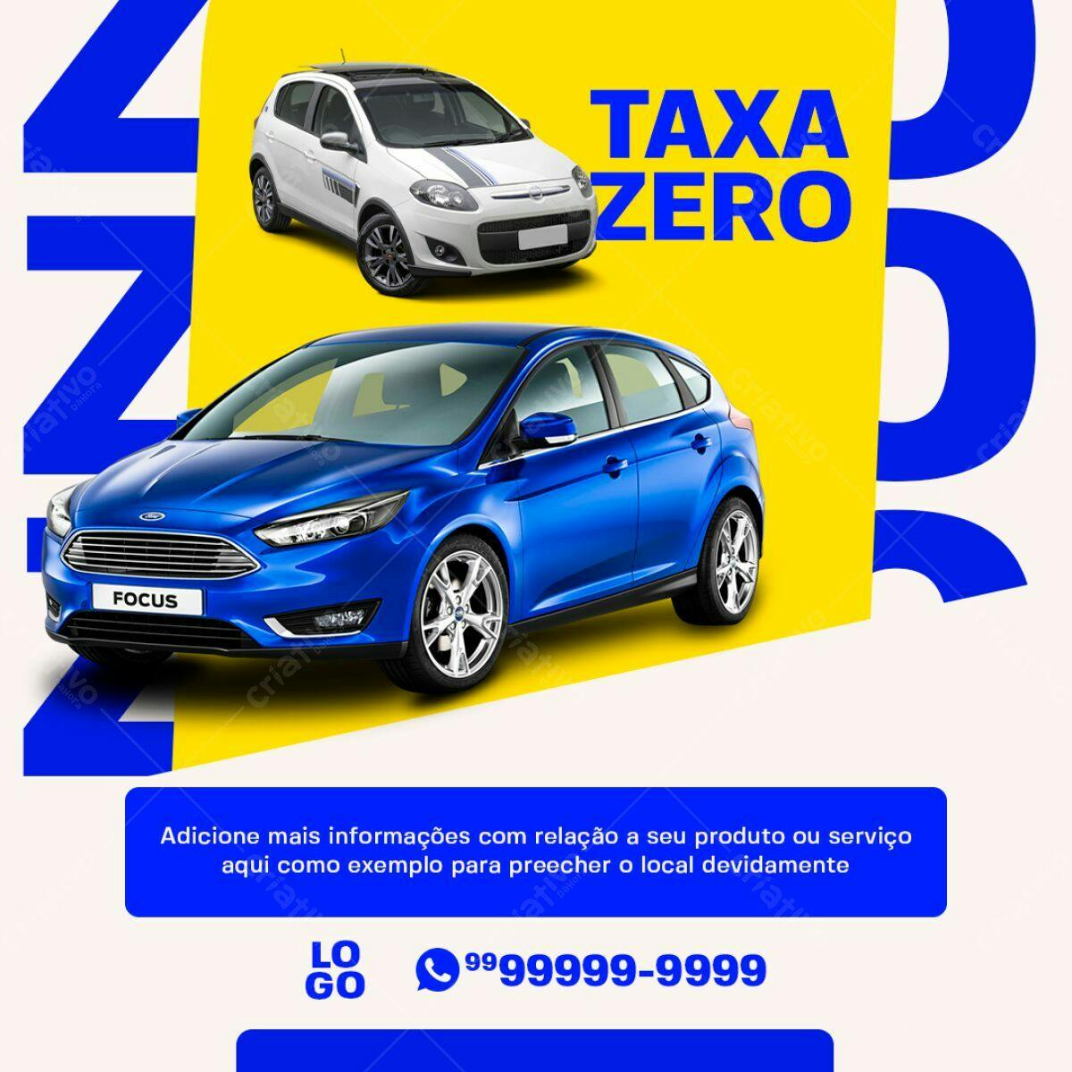 Flyer Promoção Taxa Zero PSD Editável
