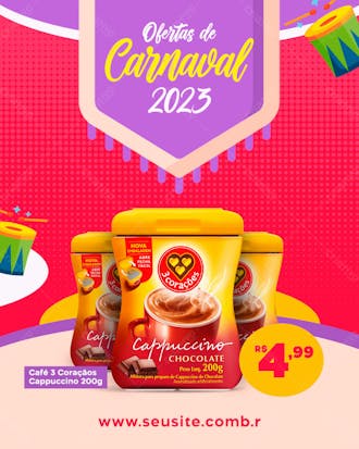 Ofertas de carnaval supermercado psd editável