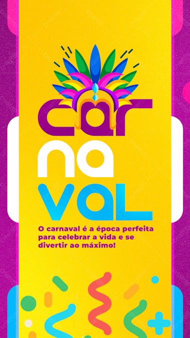 Stories post frase carnaval psd editável