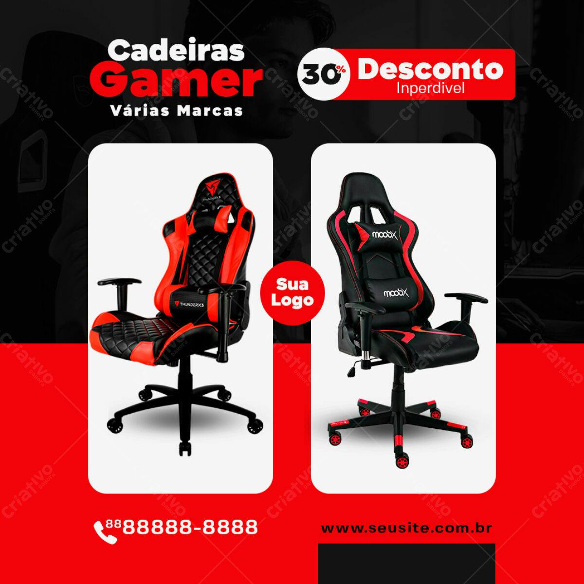 Flyer para Promoção de Cadeiras Gamer PSD Editável