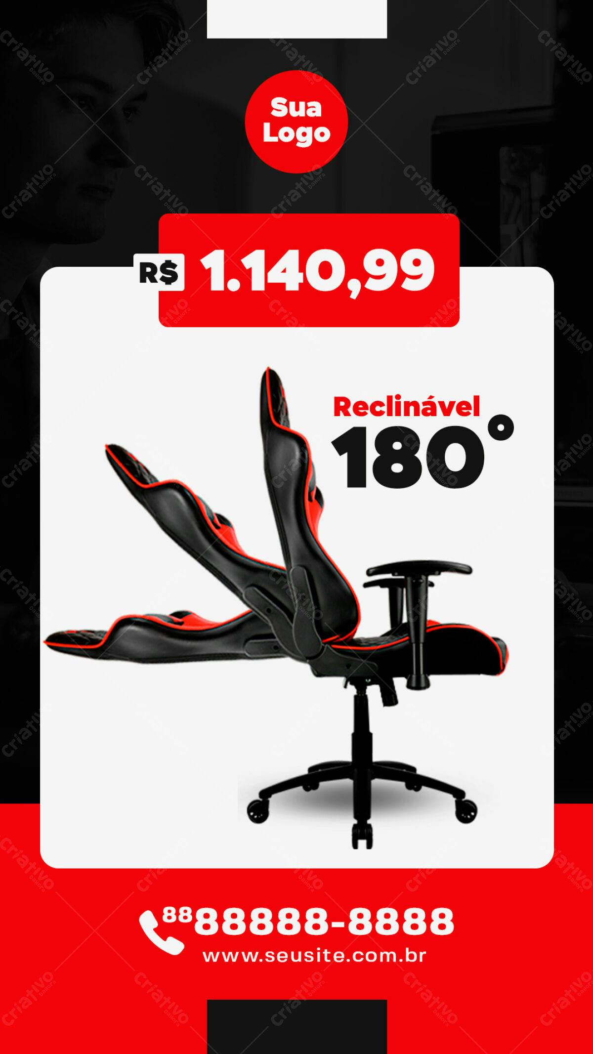 Flyer Cadeira Gamer 180° PSD Editável