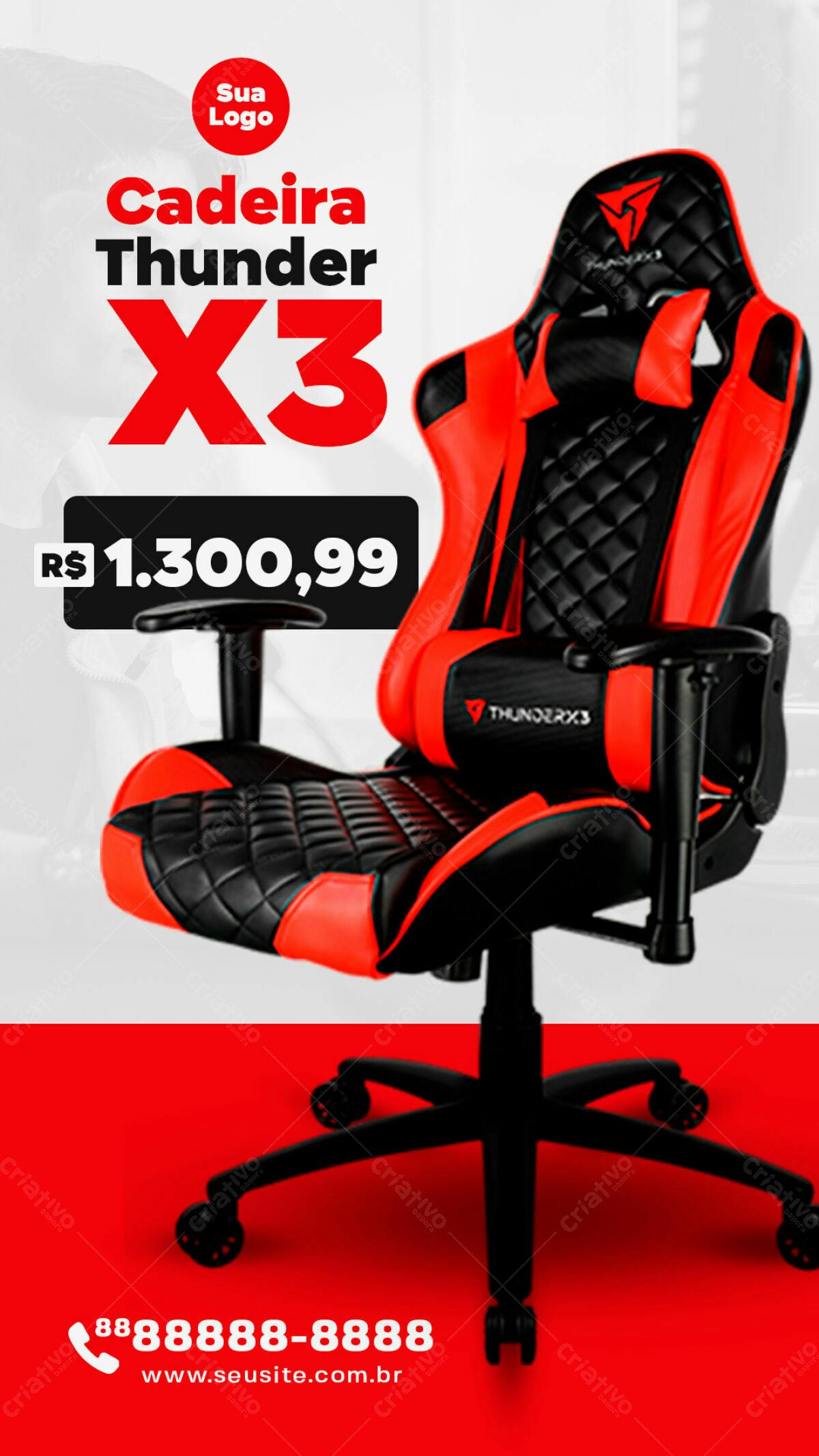 Mockup Cadeira Gamer PSD Editável