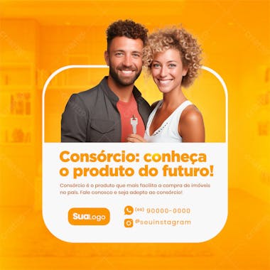 Consórcio adesão de plano social media post