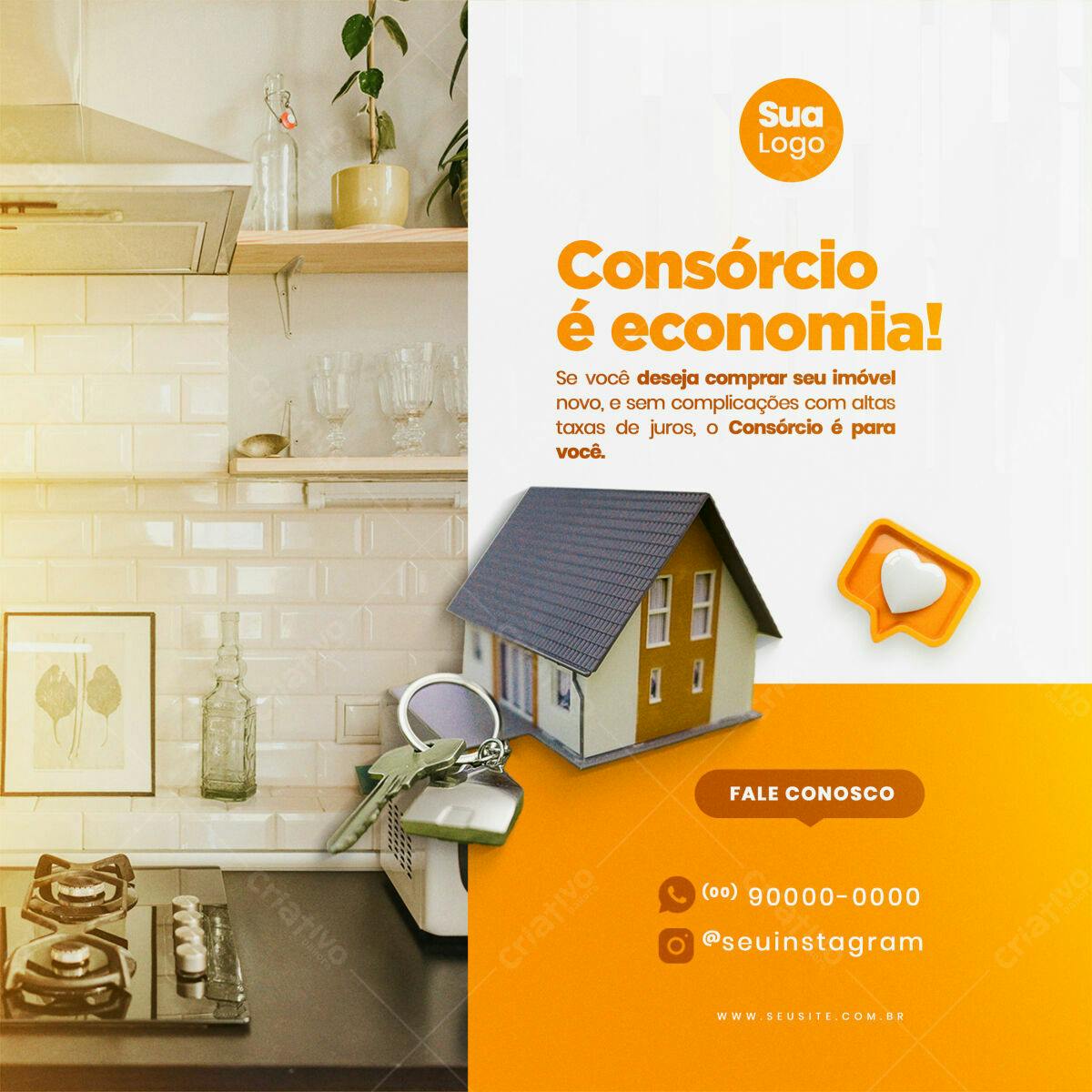 Post para Consórcio Imóvel PSD Editável