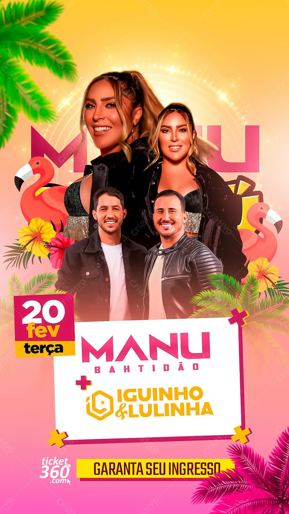 Flyer Evento - Manu Batidão & Iguinho & Lulinha