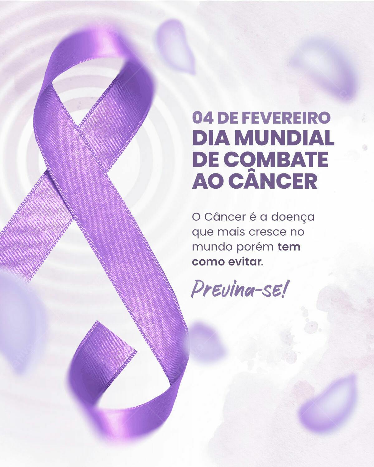 Post para Dia Mundial do Combate ao Câncer PSD Editável