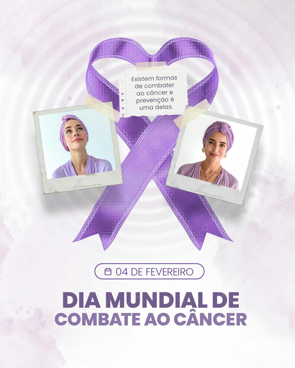 Flyer Dia Mundial de Combate ao Câncer PSD Editável