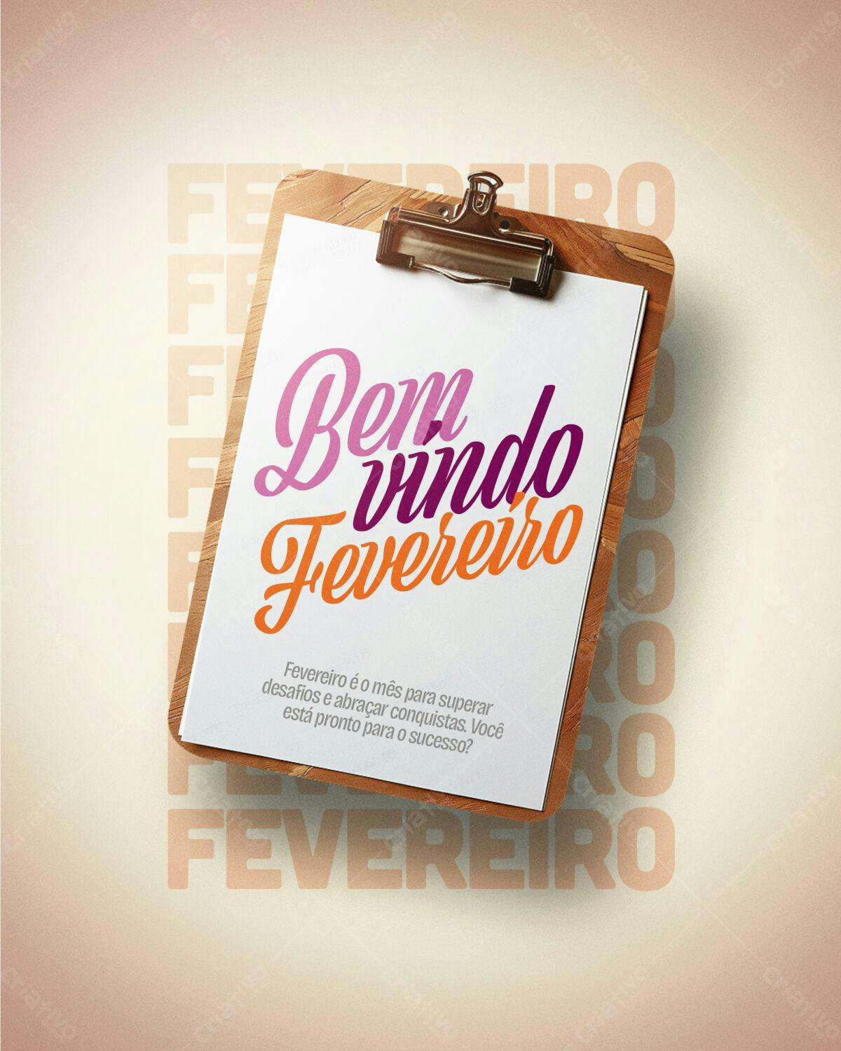 Boas Vindas Fevereiro PSD Editável
