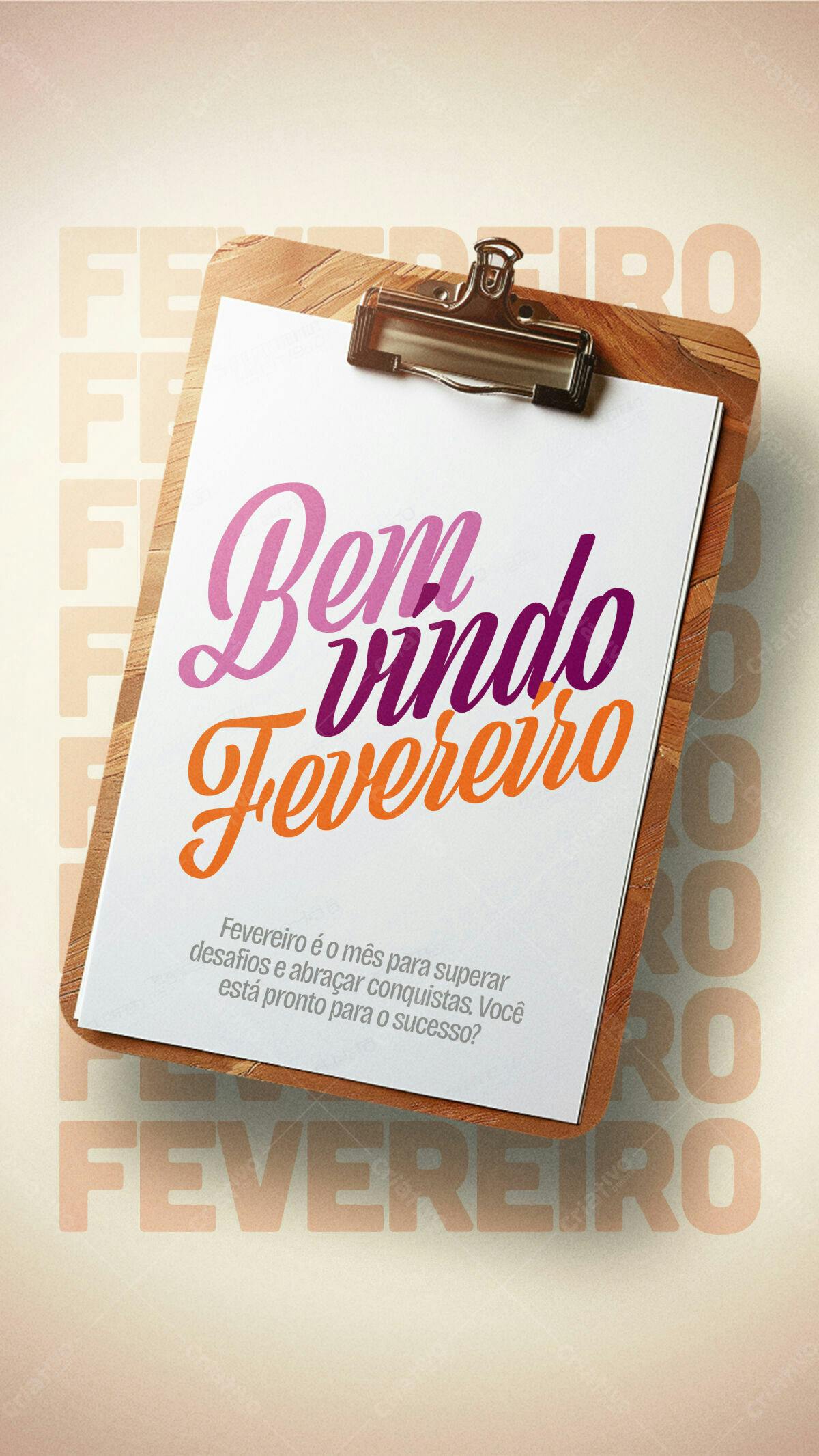 Flyer Boas Vindas Fevereiro PSD Editável
