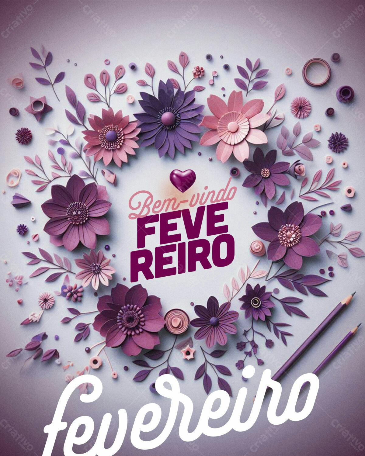 Postagem Boas-Vindas Fevereiro PSD Editável