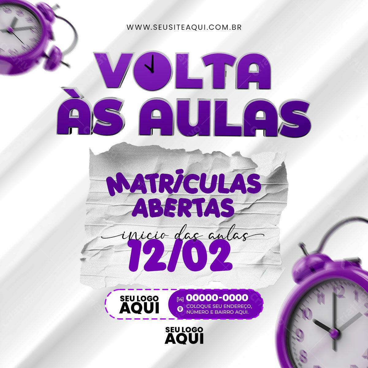 Flyer Volta às Aulas PSD Editável