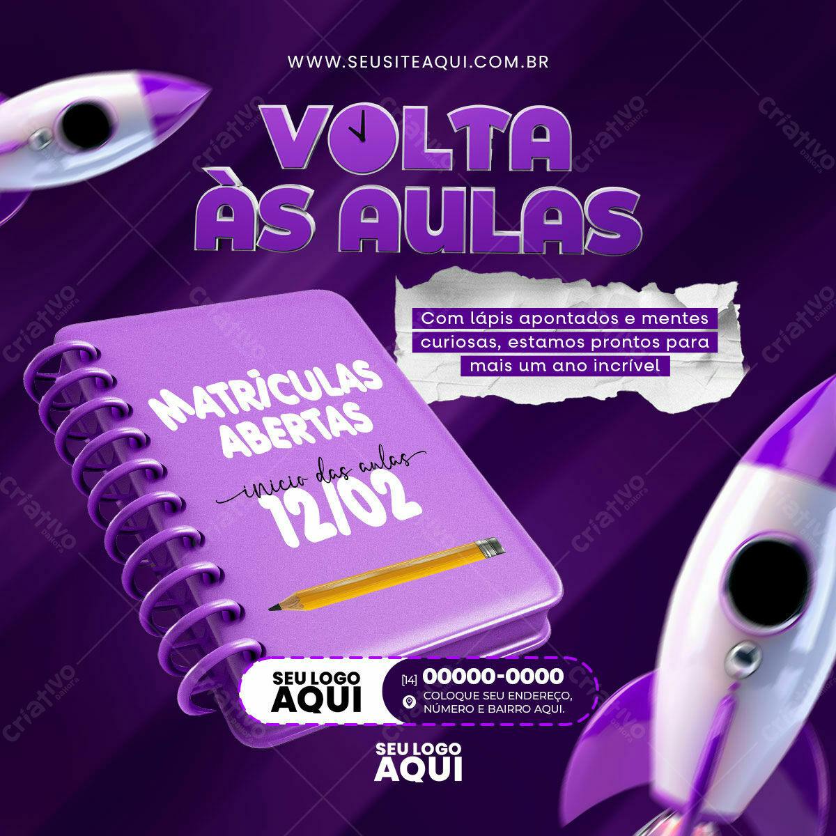 Flyer Volta às Aulas PSD Editável