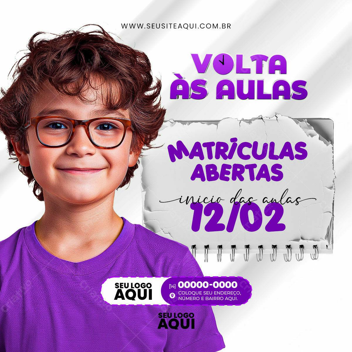 Flyer Volta às Aulas PSD Editável