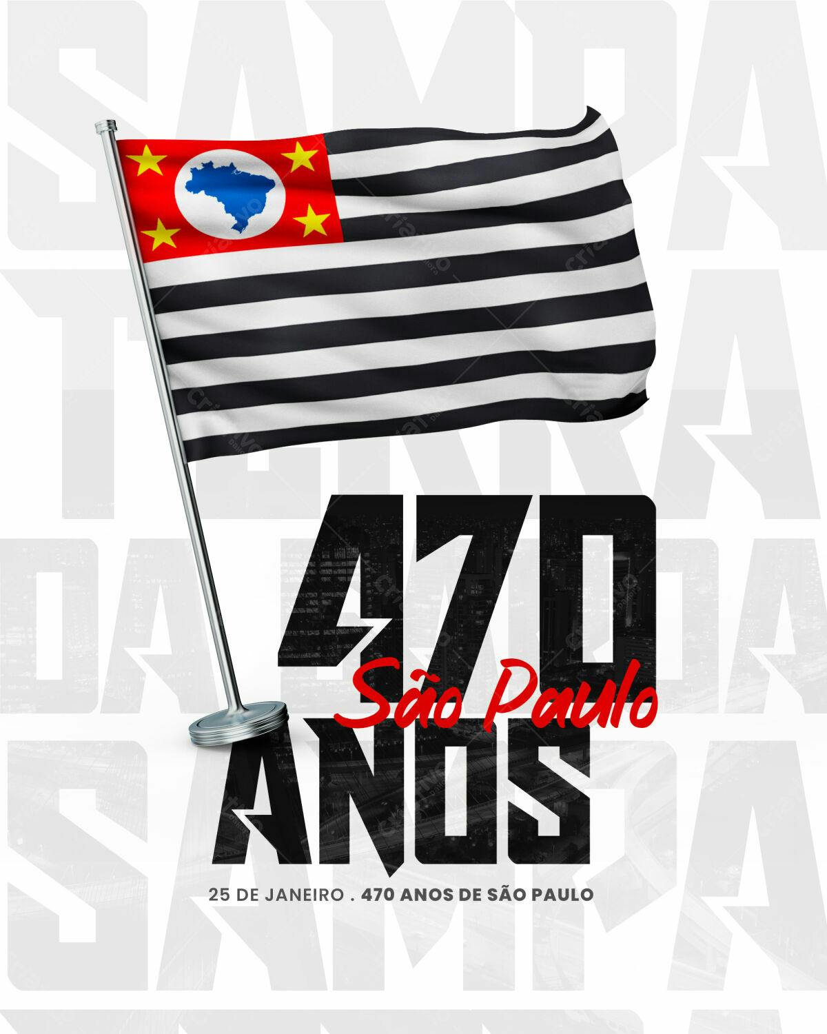 Flyer 470 Anos de São Paulo PSD Editável