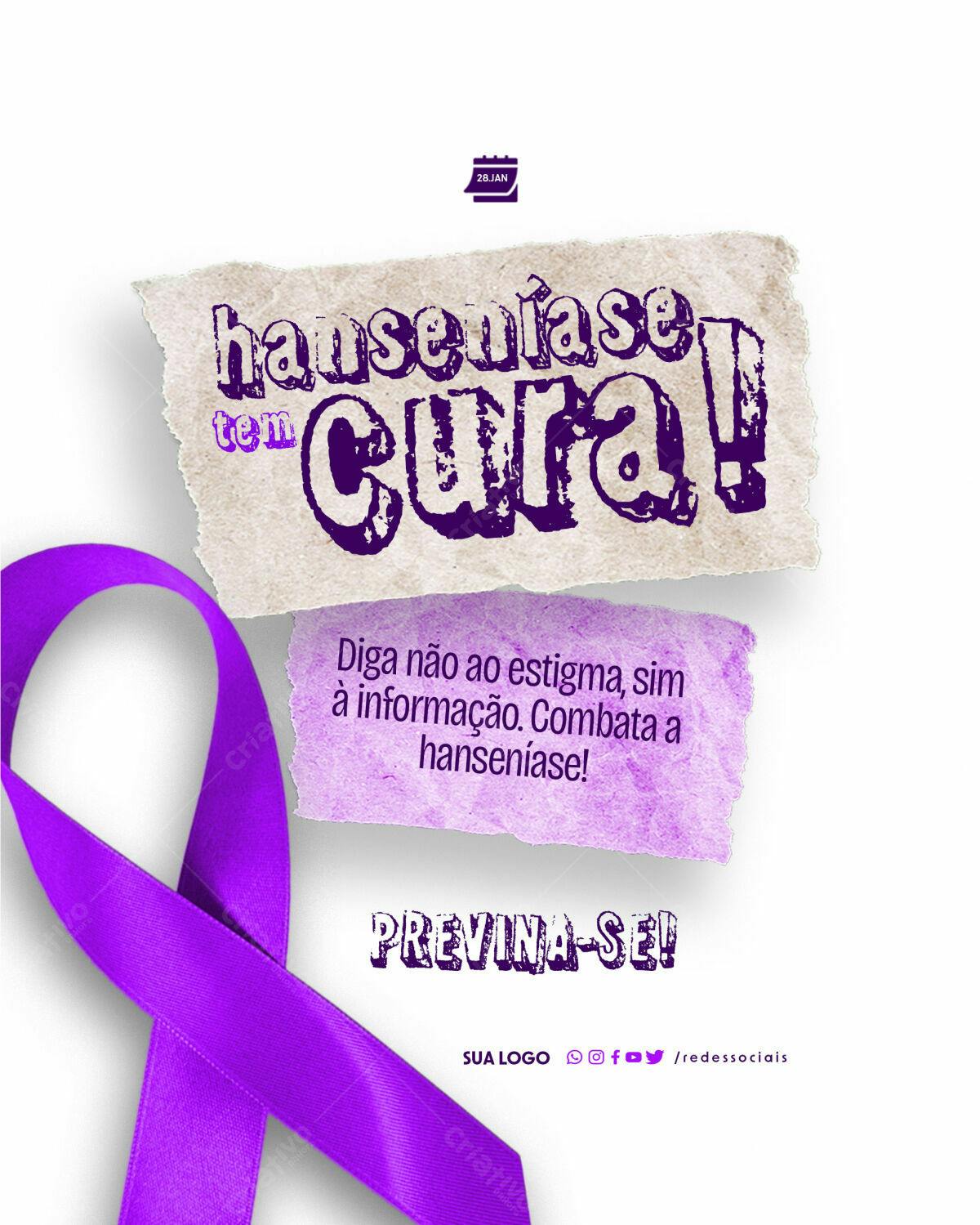 Flyer Dia Mundial de Combate à Hanseníase PSD Editável
