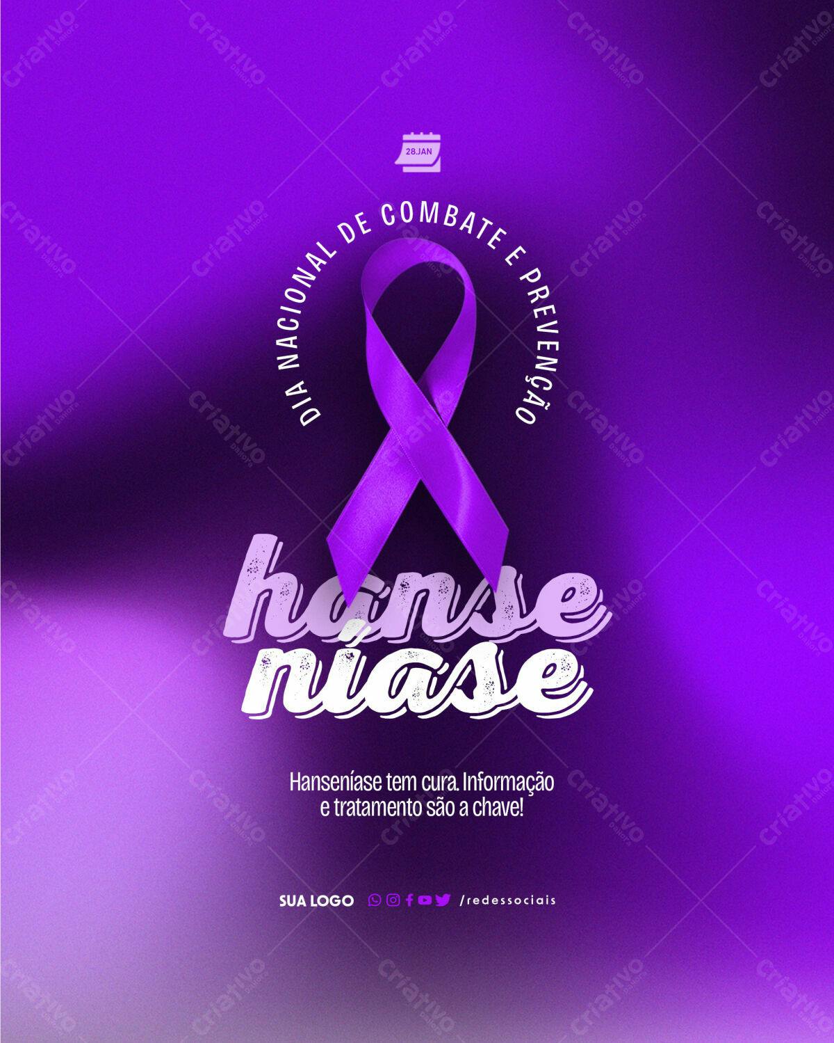 Flyer Dia Nacional de Combate e Prevenção da Hanseníase PSD Editável