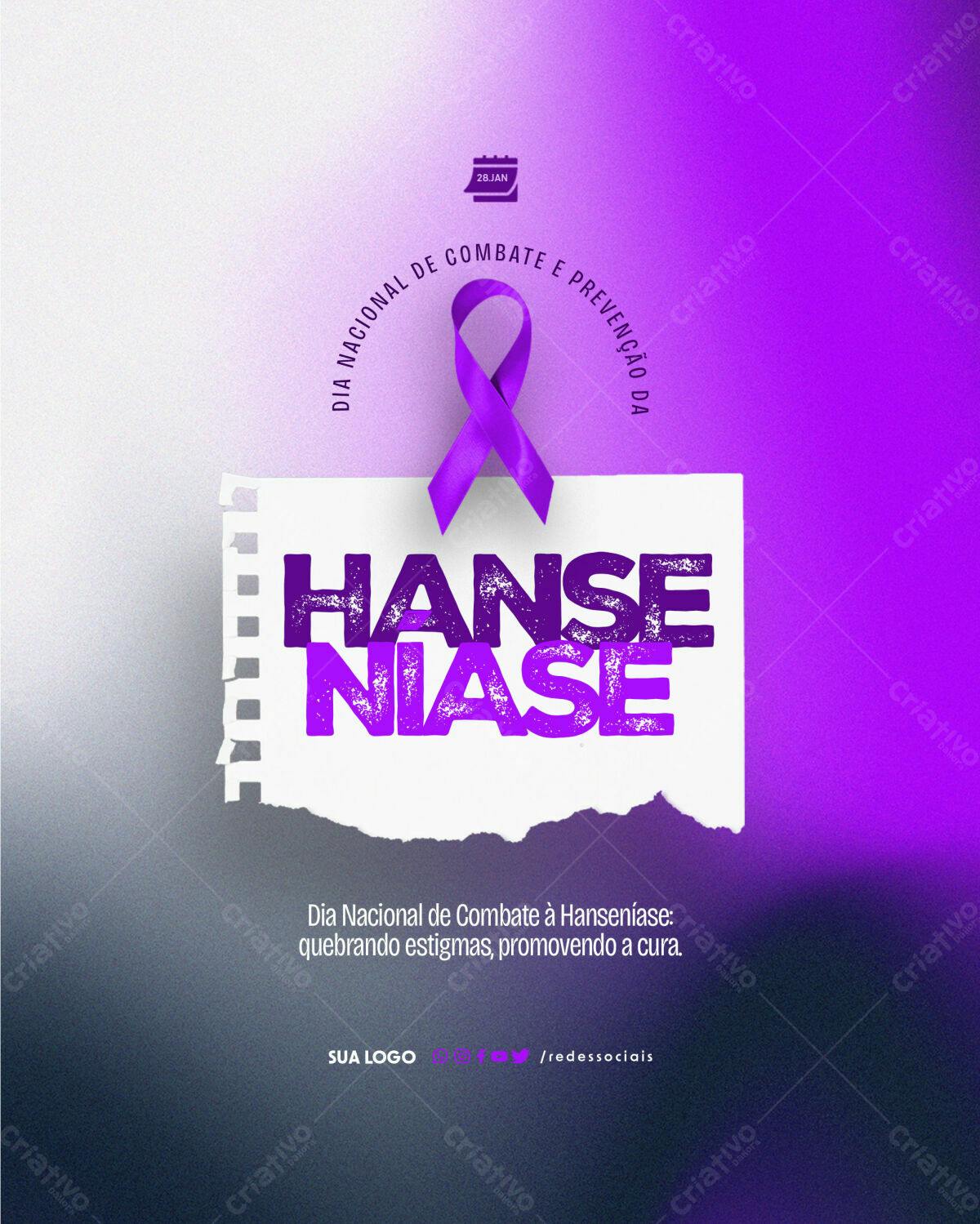 Flyer Dia Nacional de Combate à Hanseníase PSD Editável