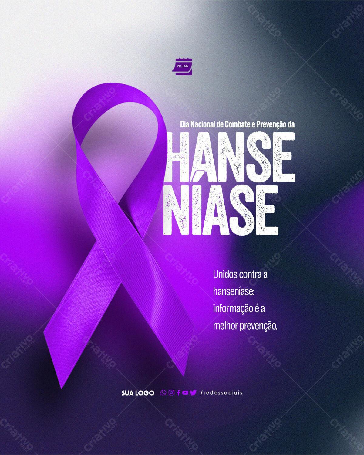 Flyer Dia Nacional de Combate à Hanseníase PSD Editável