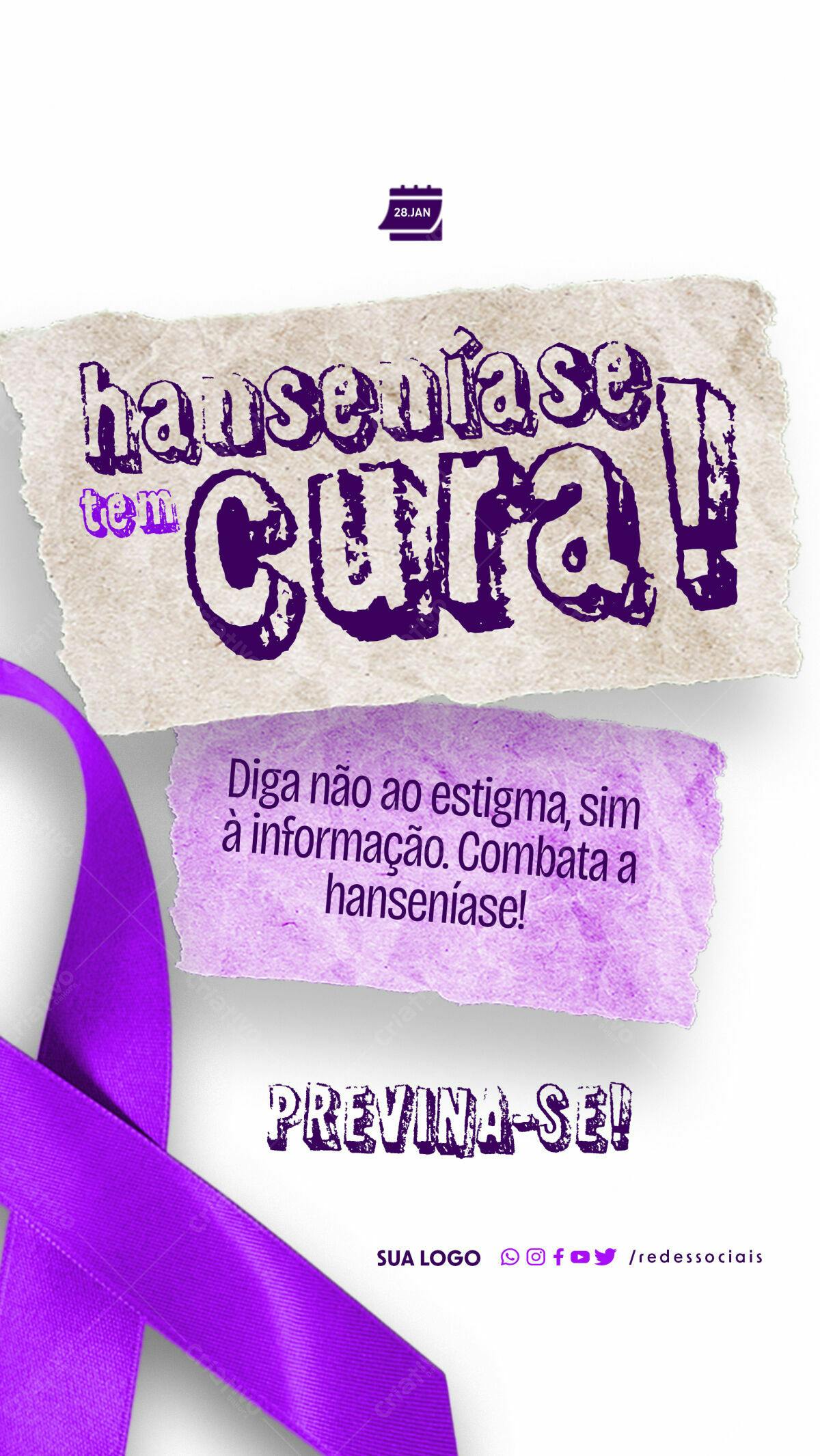 Flyer Dia Mundial de Combate à Hanseníase PSD Editável
