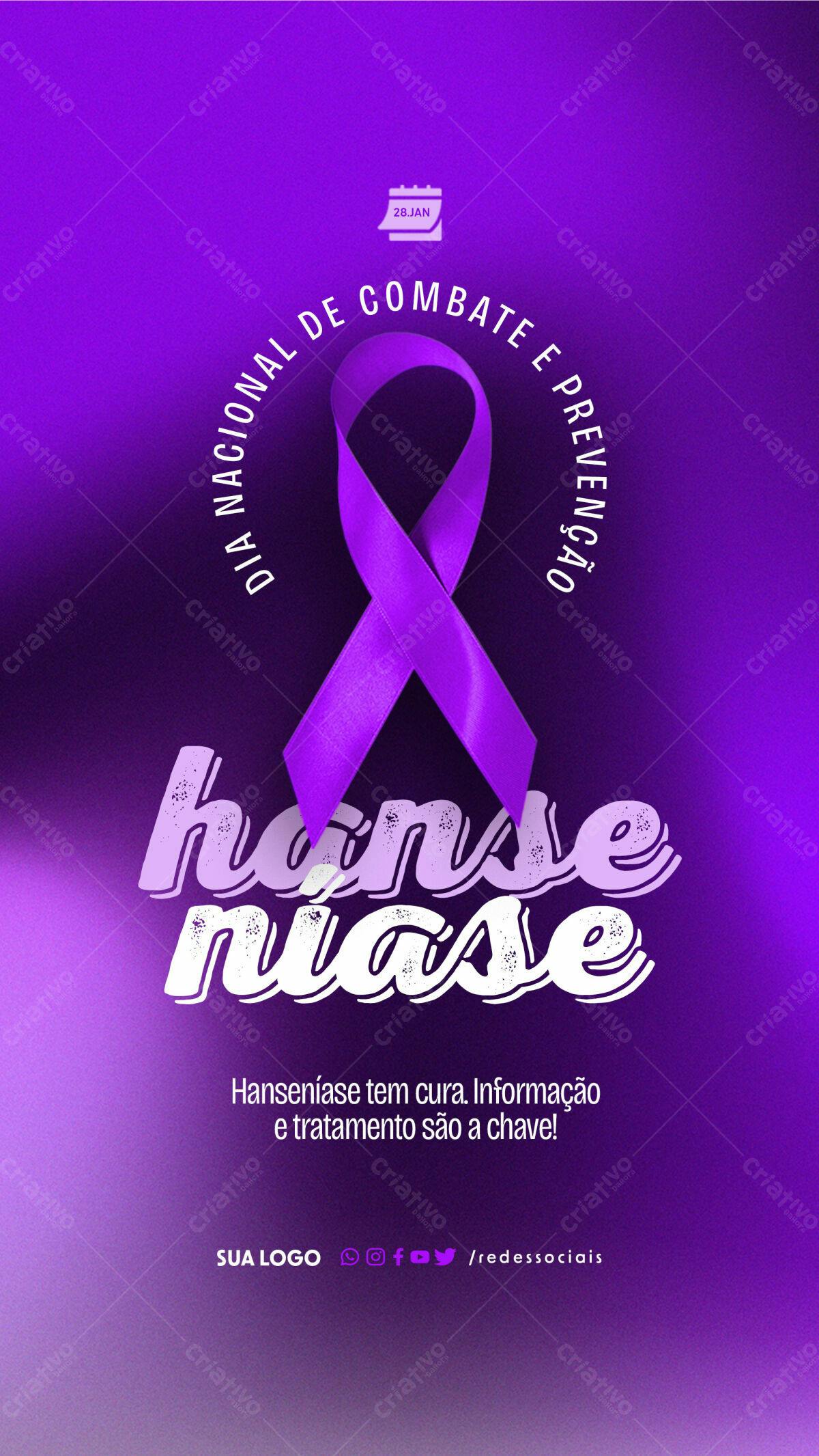 Flyer Dia Nacional de Combate e Prevenção à Hanseníase PSD Editável
