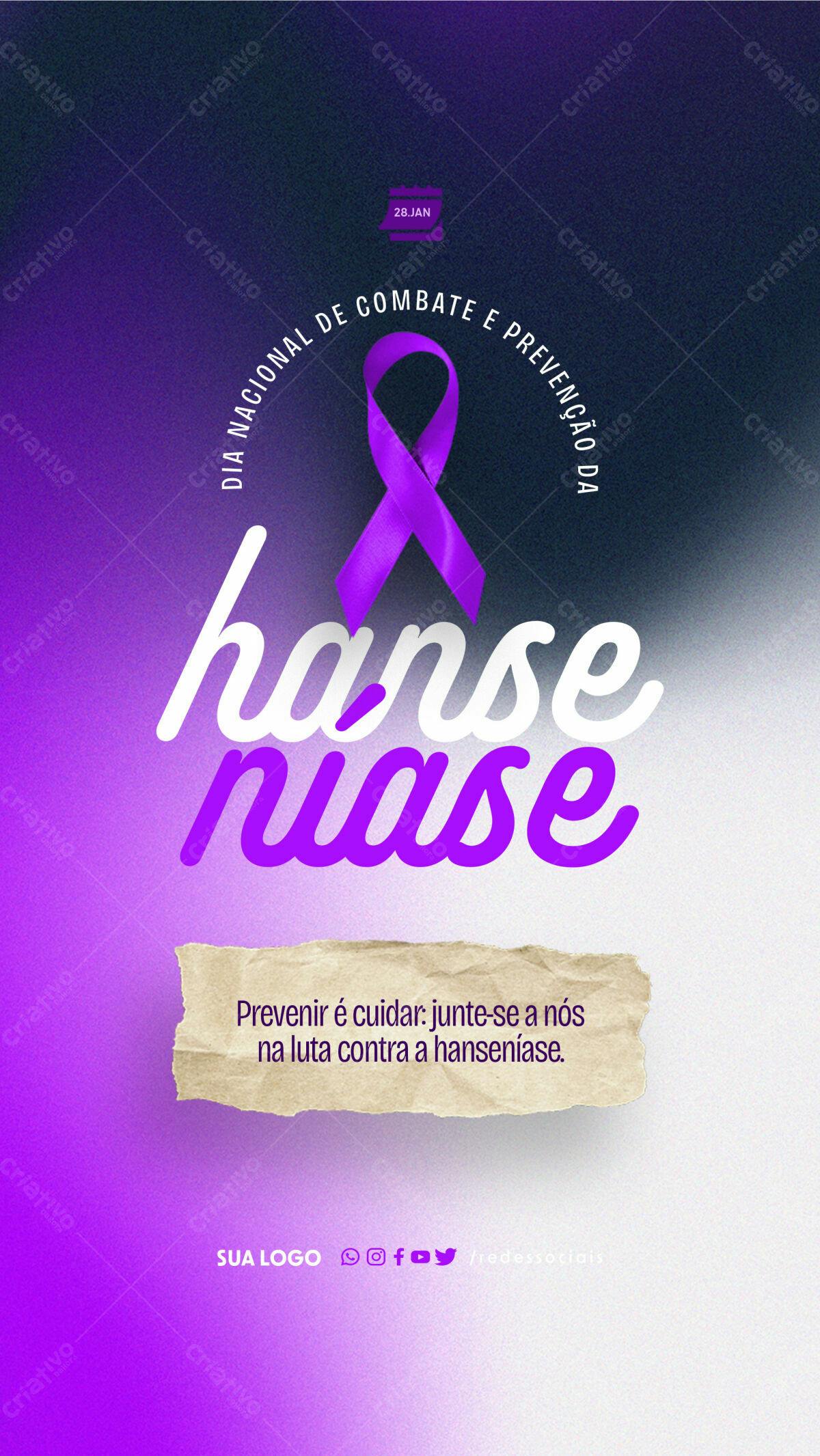 Flyer Dia Nacional de Combate e Prevenção da Hanseníase PSD Editável