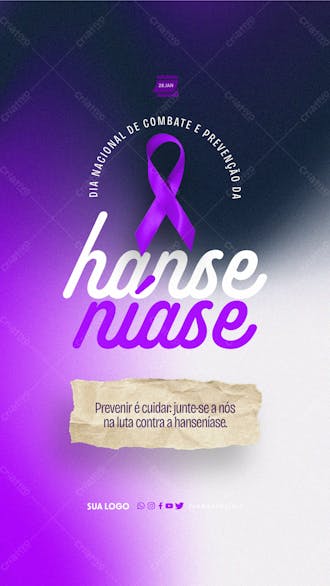 Story dia nacional de combate e prevenção da hanseníase previnir é cuidar