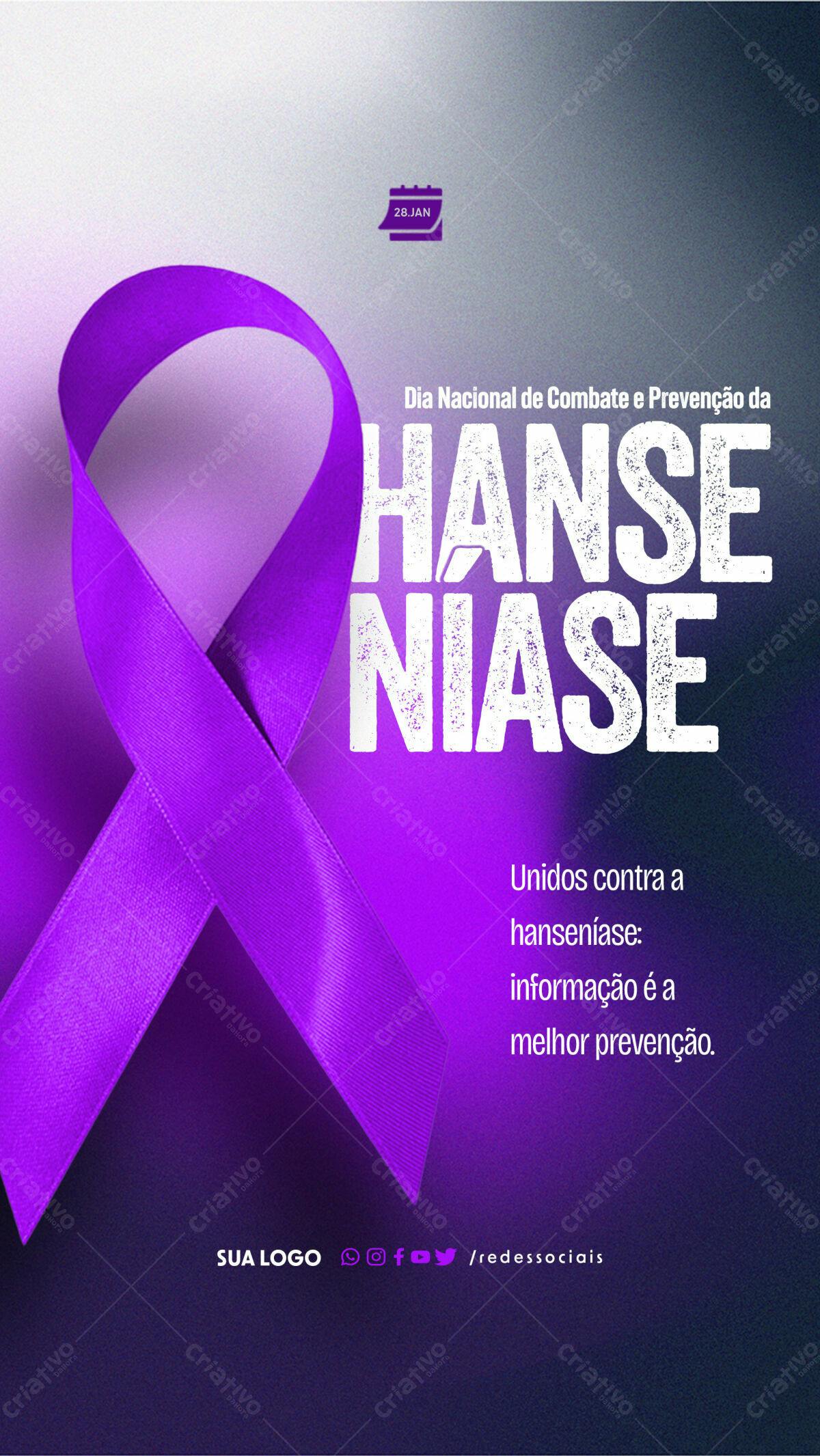 Flyer Dia Nacional de Combate à Hanseníase PSD Editável