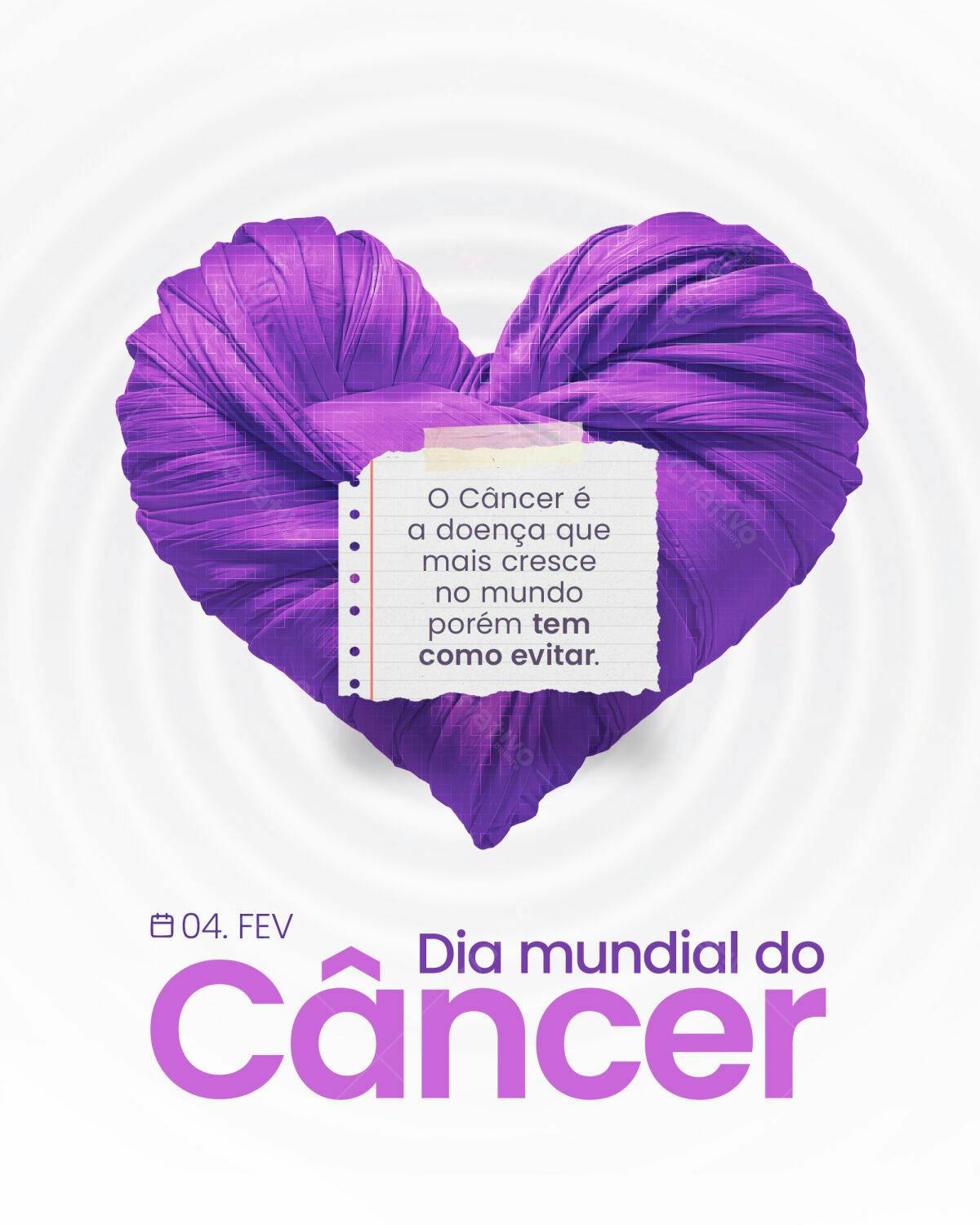 Flyer Dia Mundial do Câncer PSD Editável