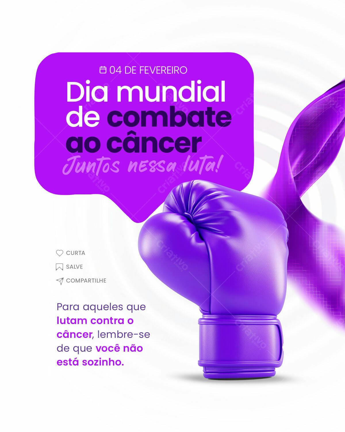 Postagem Dia Mundial do Combate ao Câncer PSD Editável