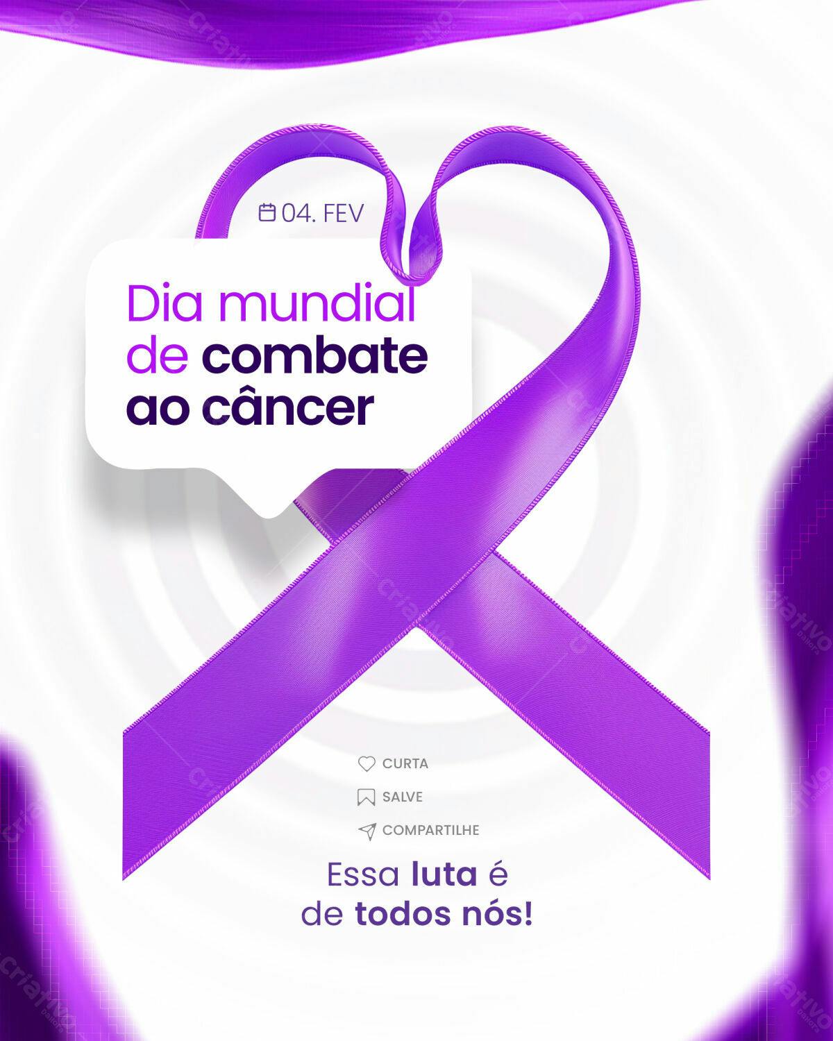 Flyer Dia Mundial de Combate ao Câncer PSD Editável